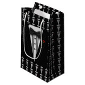 Schwarzer Tuxedo mit Bogen-Krawatte Kleine Geschenktüte (Vorderseite Schrägansicht)