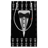 Schwarzer Tuxedo mit Bogen-Krawatte Kleine Geschenktüte (Vorderseite)