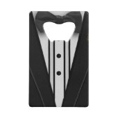 Schwarzer Tuxedo mit Bogen-Krawatte Kreditkartenflaschenöffner (Vorderseite)