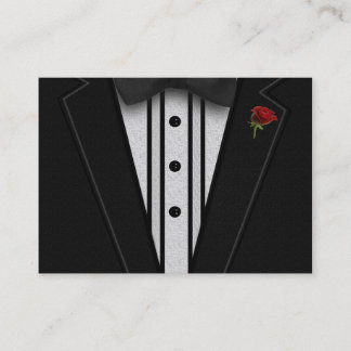 Schwarzer Tuxedo mit Bogen-Krawatte Visitenkarte