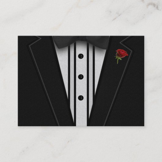 Schwarzer Tuxedo mit Bogen-Krawatte Visitenkarte (Vorderseite)