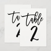Schwarzer Typ Trendy Moderne Script Tischnummer 2 (Vorne/Hinten)