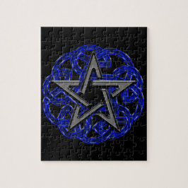 Schwarzer u. blauer keltischer Pentagram Puzzle