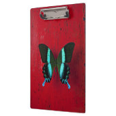 Schwarzer u. blauer Schmetterling Klemmbrett (Links)