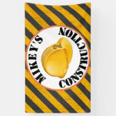 Schwarzer u. gelber Bau-Schutzhelm-2. Geburtstag Banner (Vertikal)