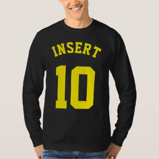 Schwarzer u. gelber Sport-Jersey-Entwurf der T-Shirt