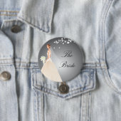 Schwarzer u. grauer Braut-Brautparty-Knopf Button (Beispiel)