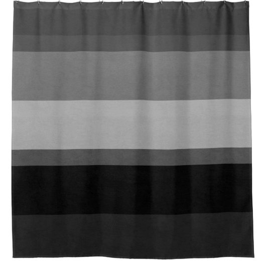 Schwarzer u. grauer hoch entwickelter gestreifter duschvorhang (Vorderseite)