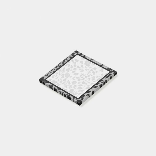 "Schwarzer u. grauer Leopard" 3x3 Post-it Klebezettel (angewinkelt)