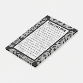 "Schwarzer u. grauer Leopard" 4x6 GEZEICHNET Post-it Klebezettel (angewinkelt)