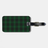 Schwarzer u. grüner Grahamtartan-karierter Gepäckanhänger (Rückseite horizontal)