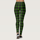 Schwarzer u. hellgrüner Tartan kariert Leggings (Rückseite)
