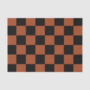 Schwarzer u. orange Checkered Quadrat-Büffel Seidenpapier