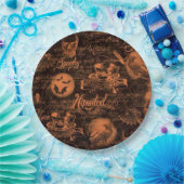 Schwarzer u. orange Spuk HalloweenpapierTeller Pappteller (Party)