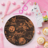 Schwarzer u. orange Spuk HalloweenpapierTeller Pappteller (Party)