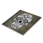 Schwarzer u. raffinierter Zucker-Schädel-Schiefer Fliese (Seite)