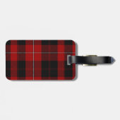 Schwarzer u. roter Cunningham Tartan-karierter Gepäckanhänger (Rückseite horizontal)