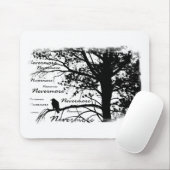 Schwarzer u. Weiß-Nevermore Silhouette-Rabe Mousepad (Mit Mouse)