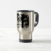 Schwarzer u. Weiß-Nevermore Silhouette-Rabe Reisebecher (VorderseiteRechts)
