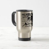 Schwarzer u. Weiß-Nevermore Silhouette-Rabe Reisebecher (Vorderseite Links)