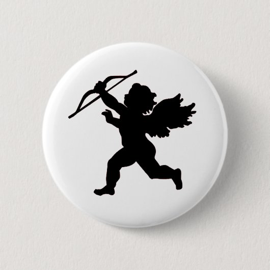 Schwarzer u. weißer Amor-Knopf Button (Vorderseite)