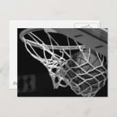 Schwarzer u. weißer Basketball Postkarte (Vorne/Hinten)