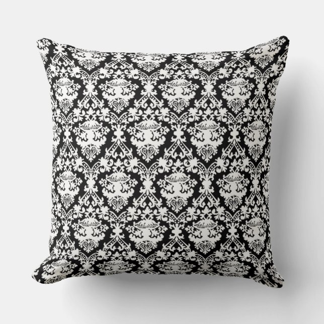 Schwarzer u. weißer Batik Kissen (Vorderseite)