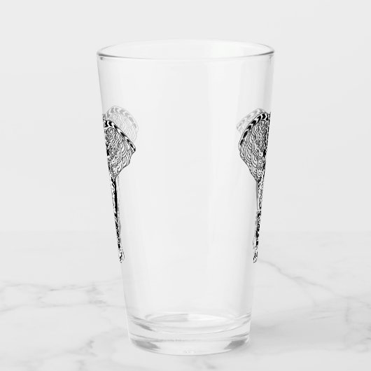 Schwarzer u. weißer Bohemischer Stammes- Elefant Glas (Links)