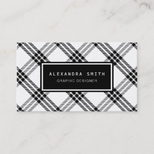 Schwarzer u. weißer Büffel-Karo Visitenkarte