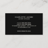 Schwarzer u. weißer Damast-Brokat-berufliche Art Visitenkarte (Rückseite)
