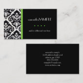 Schwarzer u. weißer Damast, Schlüssel Limon Visitenkarte (Vorne/Hinten)