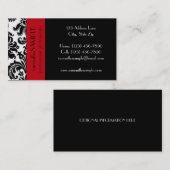 Schwarzer u. weißer Damast Visitenkarte (Vorne/Hinten)
