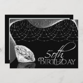 Schwarzer u. weißer Diamant-50. Einladung (Vorne/Hinten)