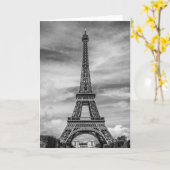 Schwarzer u. weißer Eiffelturm Paris Frankreich Karte (Gelbe Blume)