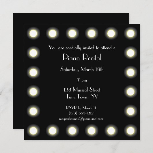 Schwarzer u. weißer einladung (Vorne/Hinten)