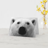 Schwarzer u. weißer Eisbär Karte (Gelbe Blume)