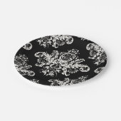 Schwarzer u. weißer eleganter PapierTeller - Set (Schrägansicht)