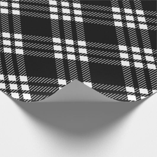 Schwarzer u. weißer Flanell-kariertes Geschenkpapier (Ecke)