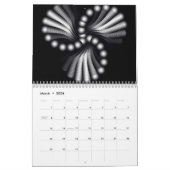 Schwarzer u. weißer Fraktal-Kalender Kalender (Mär 2026)