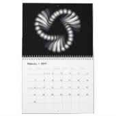 Schwarzer u. weißer Fraktal-Kalender Kalender (Feb 2027)