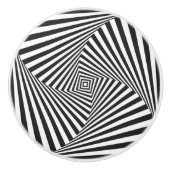 Schwarzer u. weißer gestreifter keramikknauf (Vorderseite)