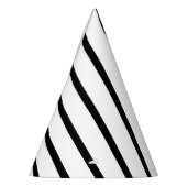 Schwarzer u. weißer gestreifter Party-Hut Partyhütchen (Links)