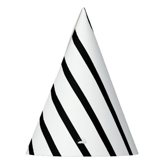 Schwarzer u. weißer gestreifter Party-Hut Partyhütchen (Links)