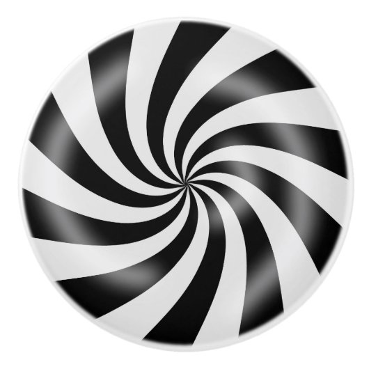 Schwarzer u. weißer gewundener keramikknauf (Vorderseite)