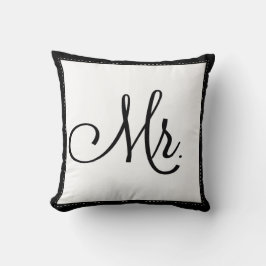 Schwarzer u. weißer "Herr" Kissen, personalisierte Kissen