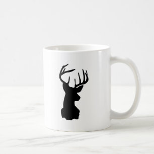 Schwarzer u. weißer Hirsch-Kopf Kaffeetasse