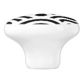 Schwarzer u. weißer Keramik-Kabinett-Griff Keramikknauf (Seitenansicht)