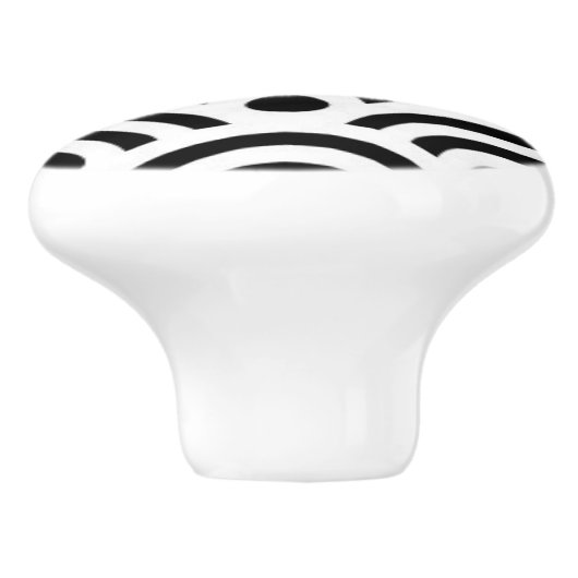 Schwarzer u. weißer Keramik-Kabinett-Griff Keramikknauf (Seitenansicht)