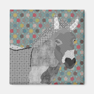 Schwarzer u. weißer Kunst-Magnet Moseses Magnet