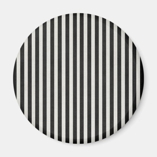 Schwarzer u. weißer Leinenblick-klassischer Magnet (Vorne)